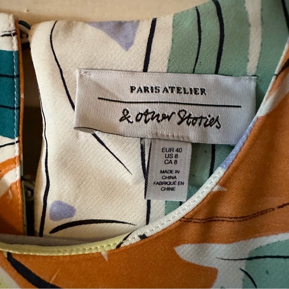 &Other Stories Colorful Print Blouse size 8 - Picture 4 of 4